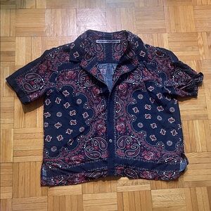 Alexander Wang Black and Red Patterned Blouse